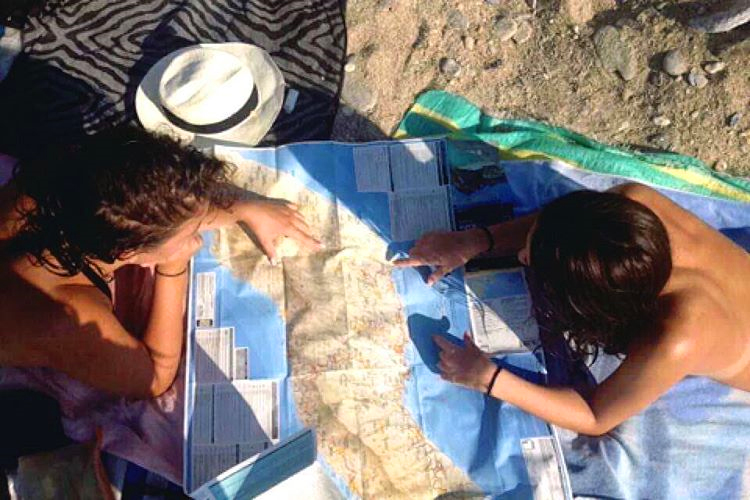 Studying the map of Ikaria by Anastasia Pafili on Instagram